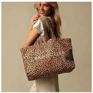 EUC Bandolier Leopard Print Tote Bag